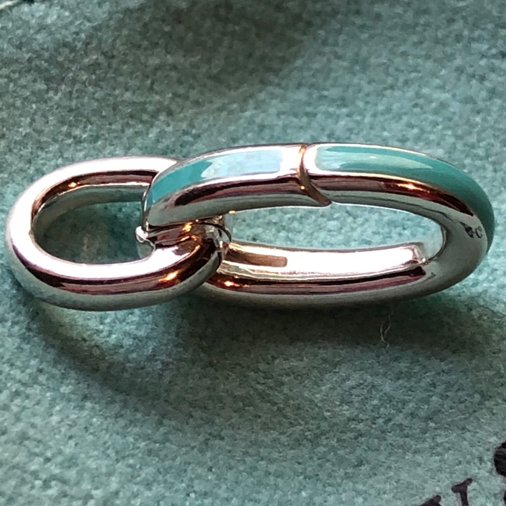 New Tiffany & Co. Blue Oval Link Clasp Ext…